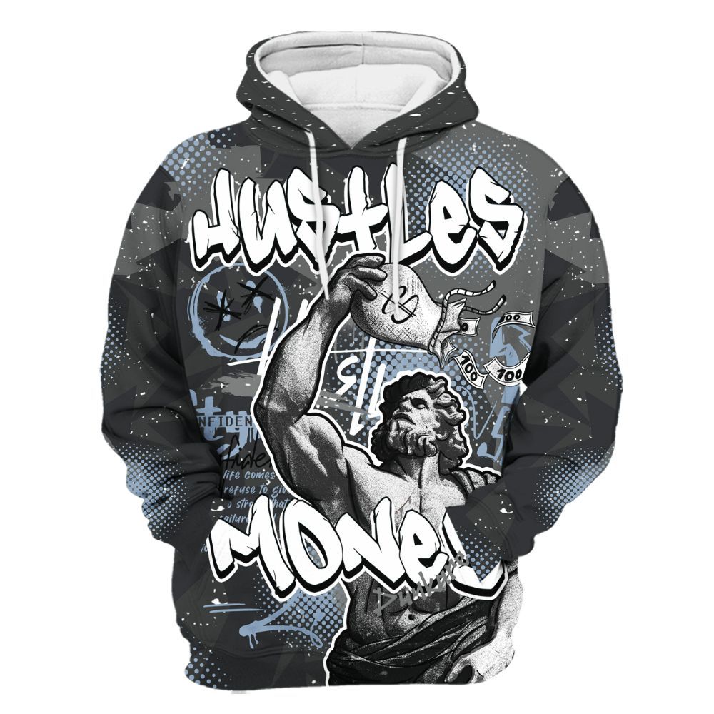 Hoodie To Match Reverse Black White 6s - Huslte Money Retro All Over Print