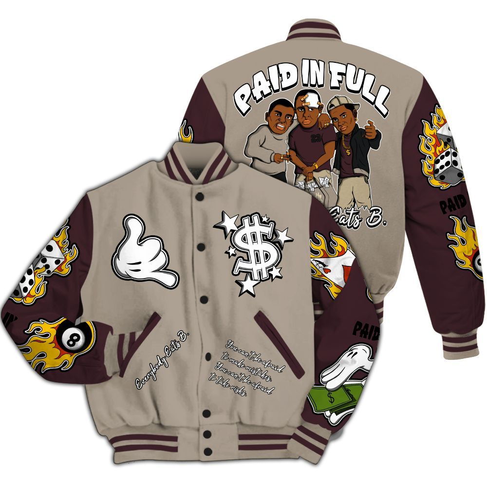 Varsity Jacket To Match AMM Retro Phantom 4s - Everybody Paid In Full Graphic All Over Print
