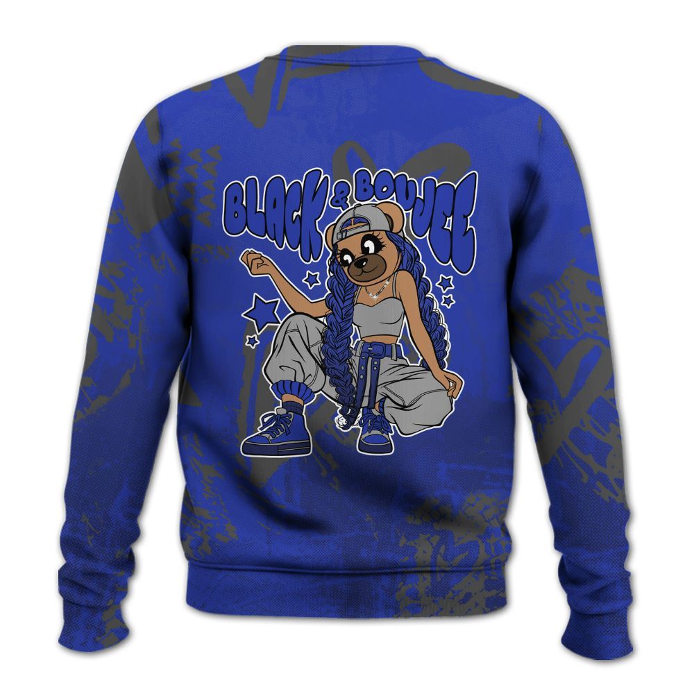 Sweatshirt To Match Air Max Plus Black Racer Blue - Boujee Girls Bear Heart Grunge All Over Print