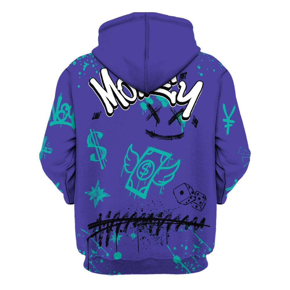 Hoodie To Match Retro Grape 5s - Paid In Full Crayon All Over Print