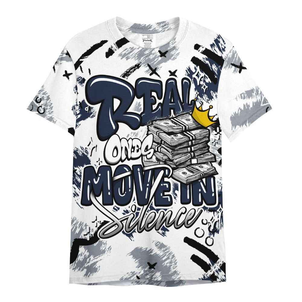 Shirt To Match Dunk Low White Midnight Navy - Real Ones Move In Streetwear All Over Print