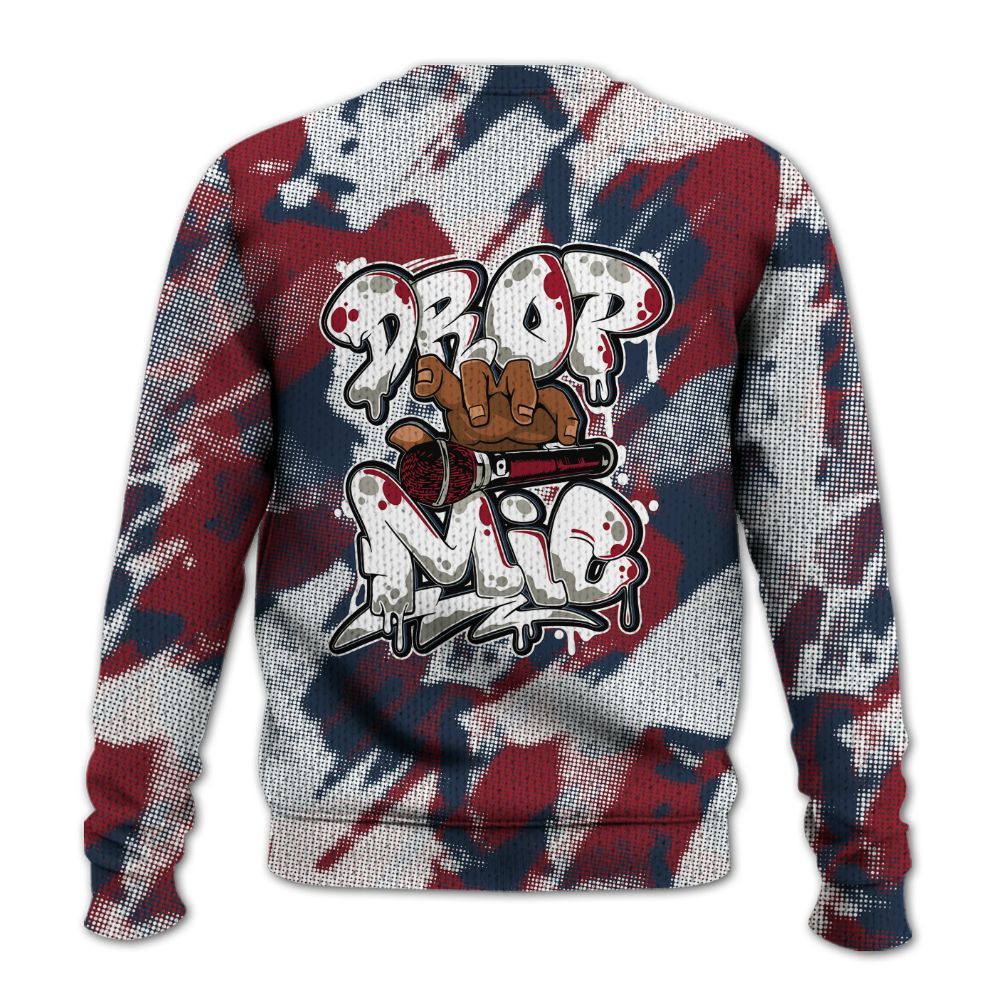 Knitted Sweater To Match Navy Blue 2024 6s - Drop Mic Abstract