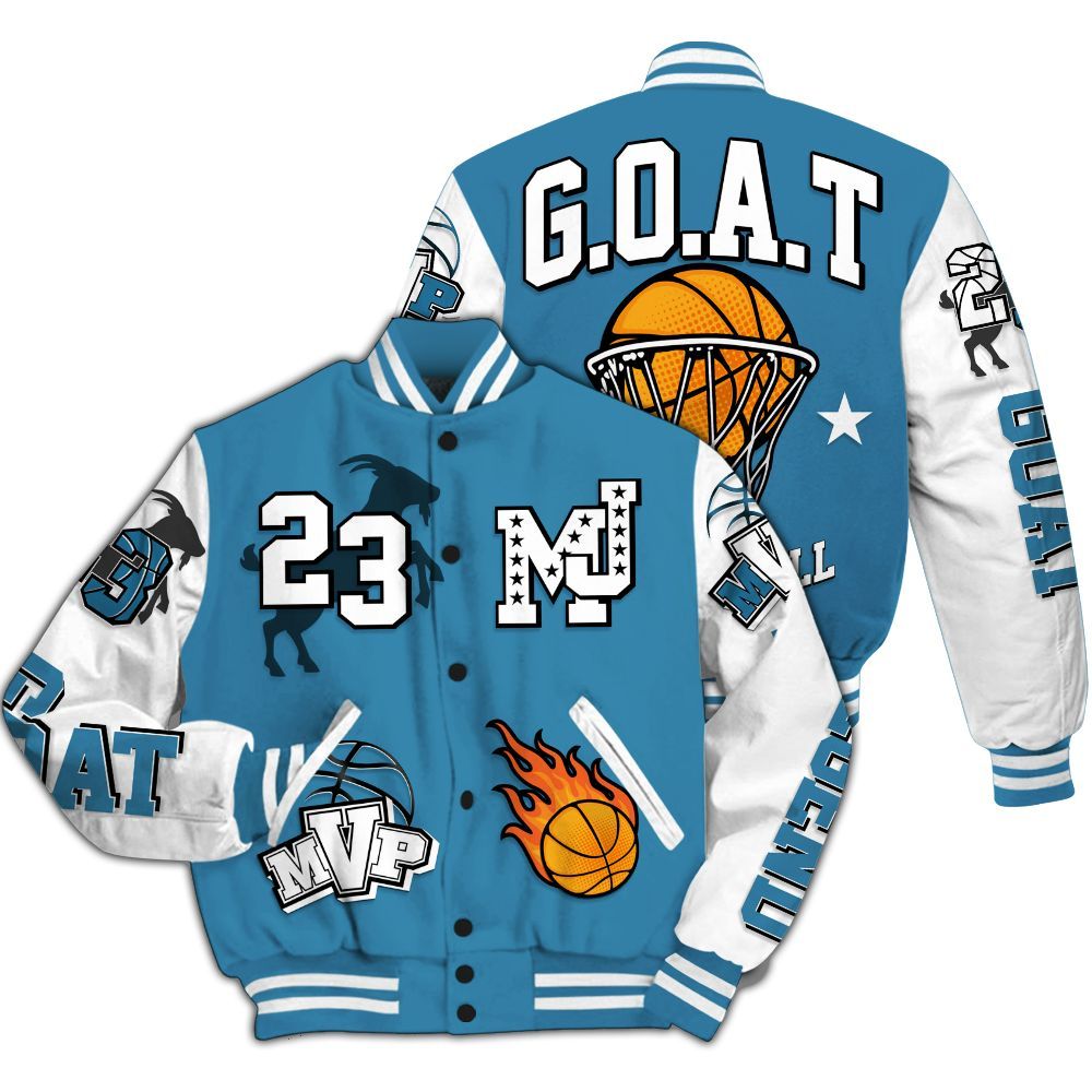 Varsity Jacket To Match High OG UNC Reimagined 1s - 23 Goat MVP Basketball All Over Print