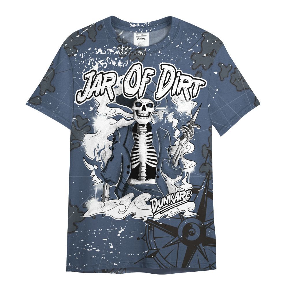 Shirt To Match Low Diffused Blue 11s - Skeleton Jar Of Dirt Retro All Over Print