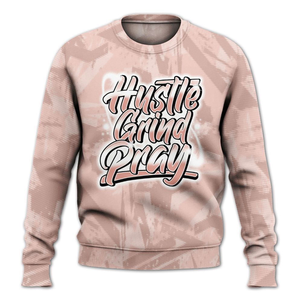 Sweatshirt To Match Low Legend Pink 11s - Hustles And Prayer Graphic Halftone All Over Print