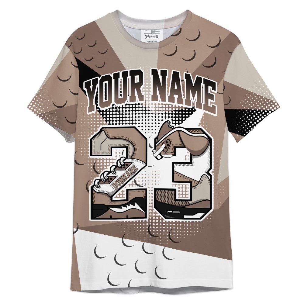 Shirt To Match OG Latte 1s - Poly Custom Name Number 23 5s Shirt Outfit OG Latte 1s 1405 HDT