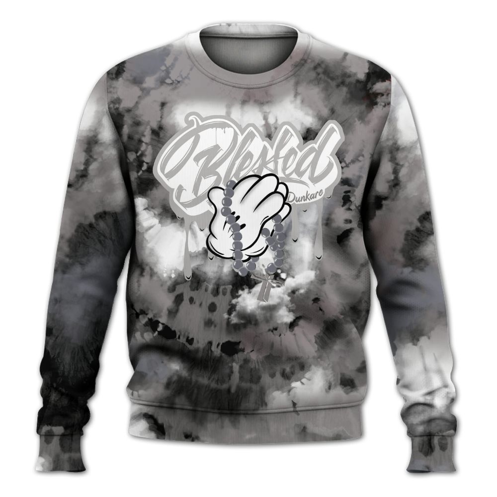 Sweatshirt To Match Cool Grey 11s - God Blessed Tie Dye All Over Print