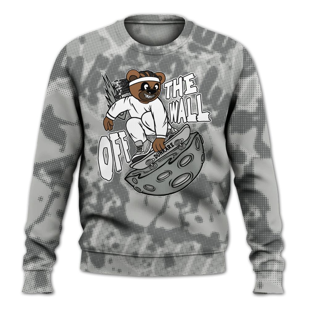 Sweatshirt To Match Paris Cement Grey 4s - Quirky Bear Street All Over Print