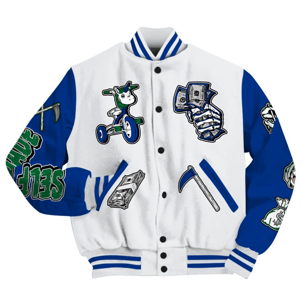 Varsity Jacket To Match Dunk Low Tennis Classic - Self Make Skeleton All Over Print