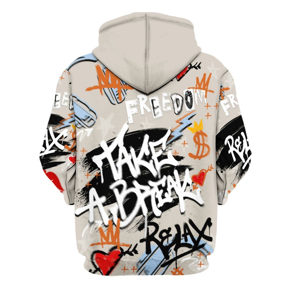 Hoodie To Match SE Craft 5s - Take Break Freedom Graffiti Streetwear All Over Print