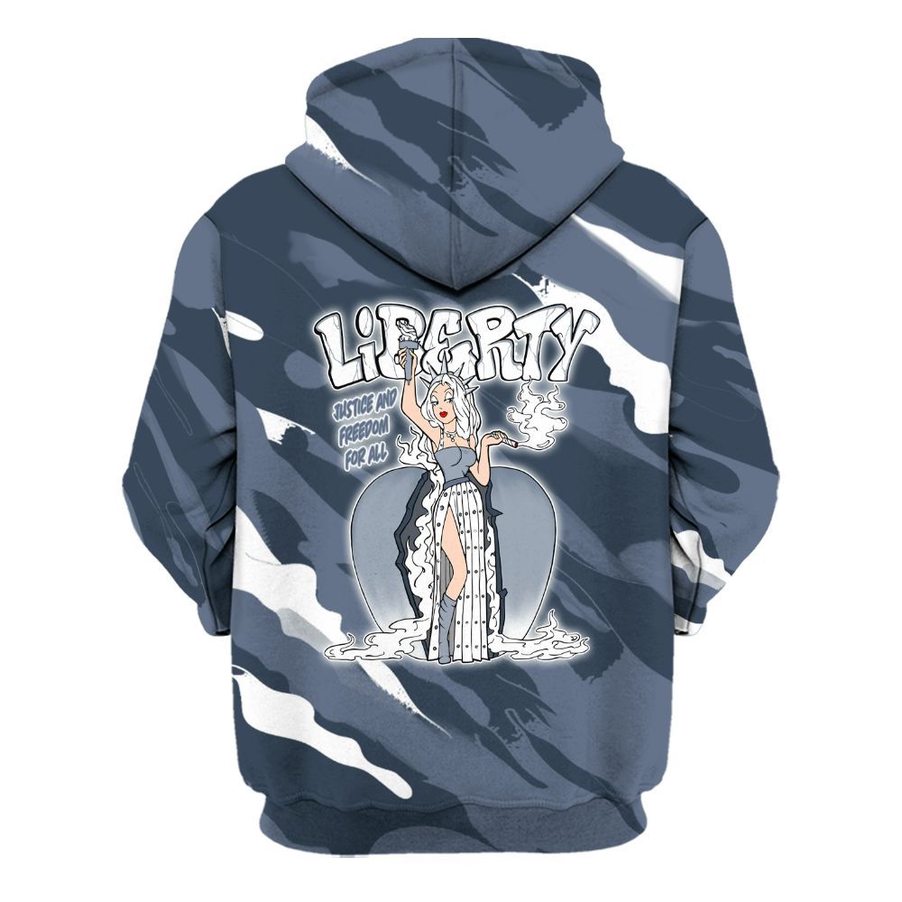 Hoodie To Match Low Diffused Blue 11s - Midwest Cartoon Colored All Over Print