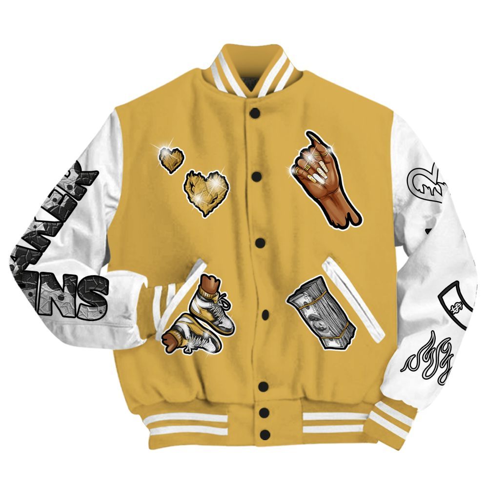 Varsity Jacket To Match Retro Light Ginger 14s - Sneakerz Girlz All Over Print