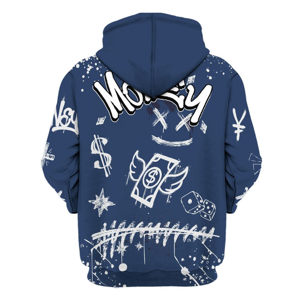 Hoodie To Match Low 85 Metallic Blue 1s - Everybody Paid In Full Crayon All Over Print