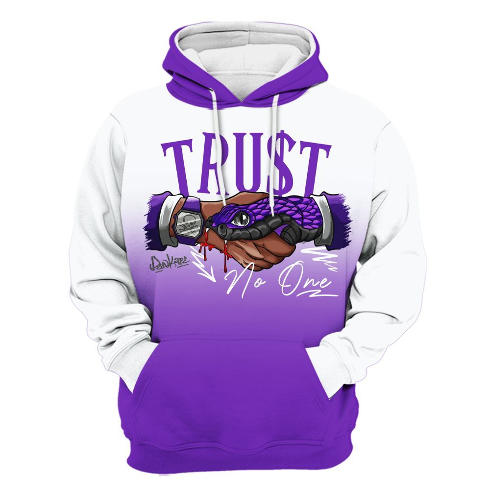 Hoodie To Match Retro Dark Iris 3s - Snake Trust No One Drip All Over Print