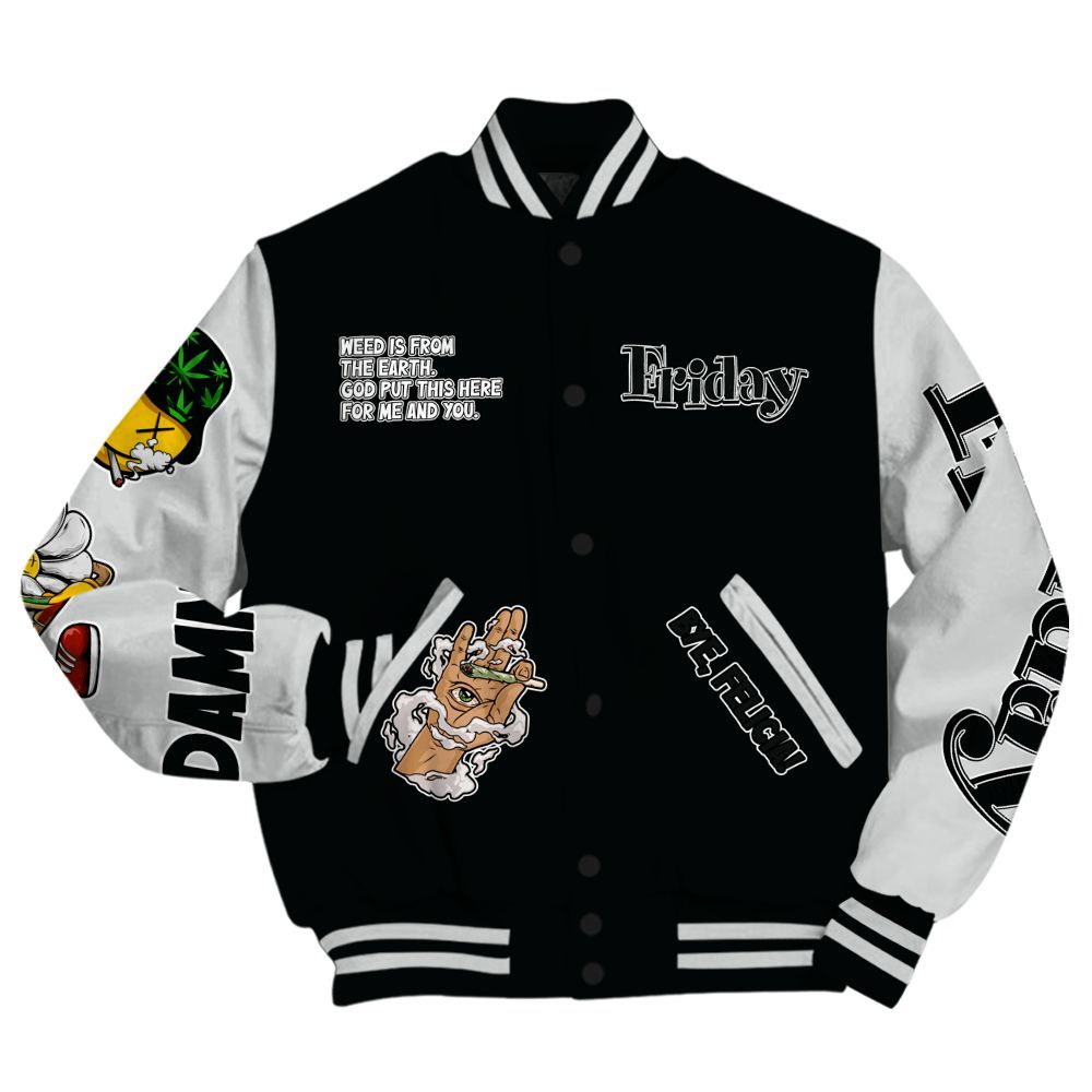 Varsity Jacket To Match Mid Space Jam 1s - Friday Sneaker Stress Style All Over Print