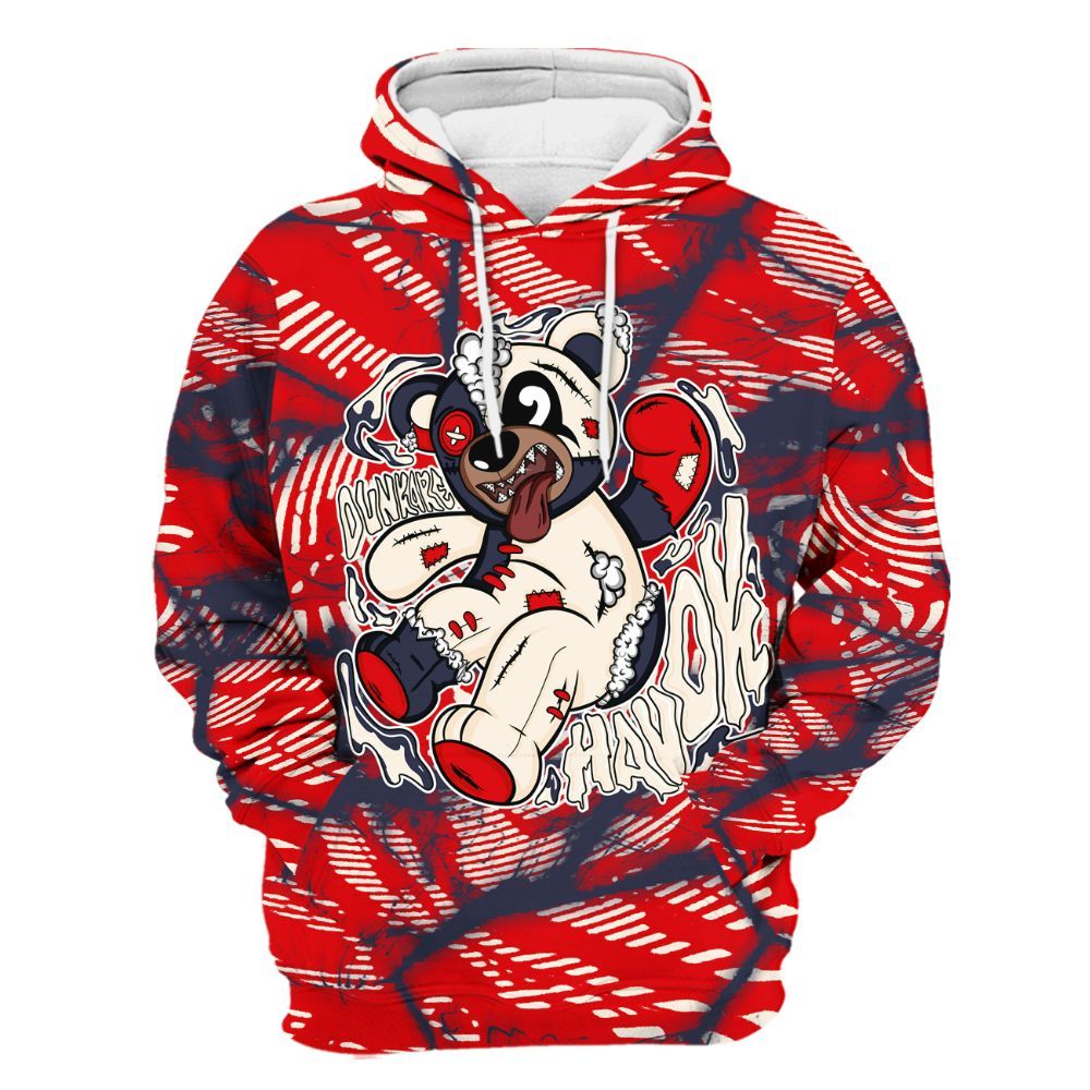 Hoodie To Match Low OG Howard University 1s - Havok Bear All Over Print