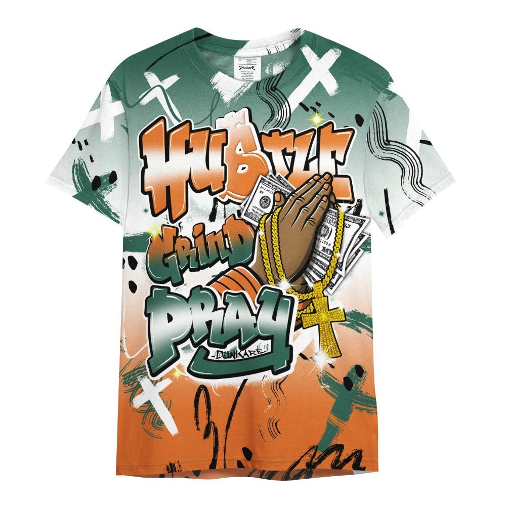 Shirt To Match Dunk Low Ceramic - Money Hustle Grind Pray All Over Print
