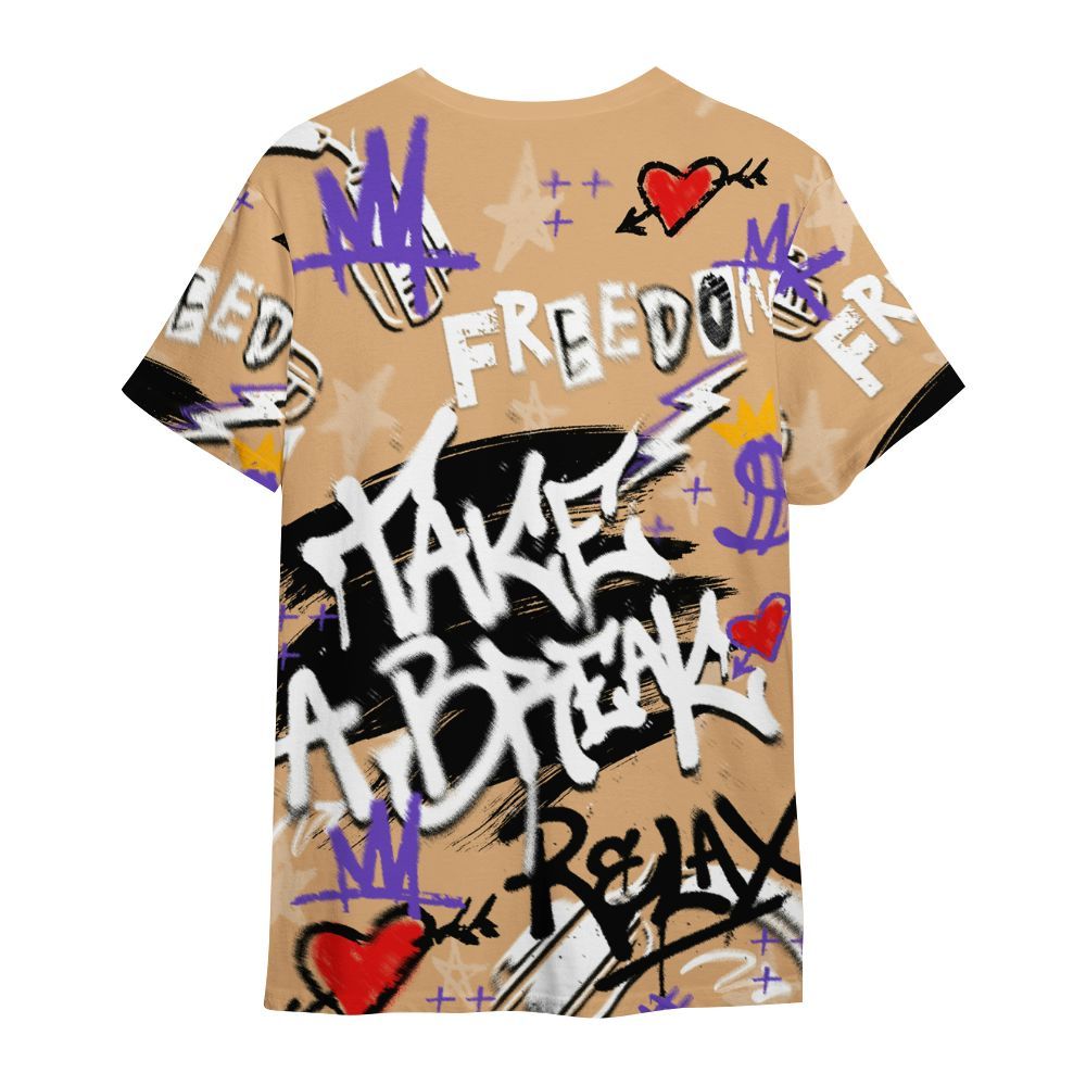 Shirt To Match SE Afrobeats 7s - Take Break Freedom Graffiti Streetwear All Over Print