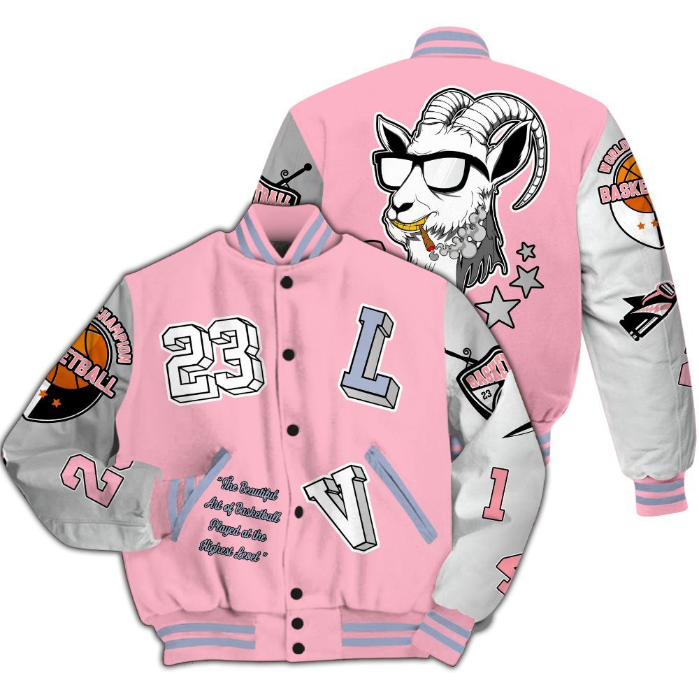 Varsity Jacket To Match Retro 35th Anniversary 5s - The GOAT Got Em All Over Print