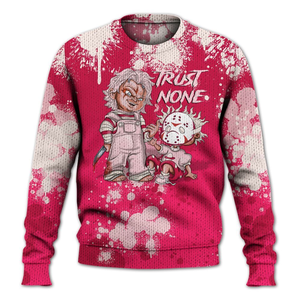 Knitted Sweater To Match A'One Pink Aura - Trust No One Scary