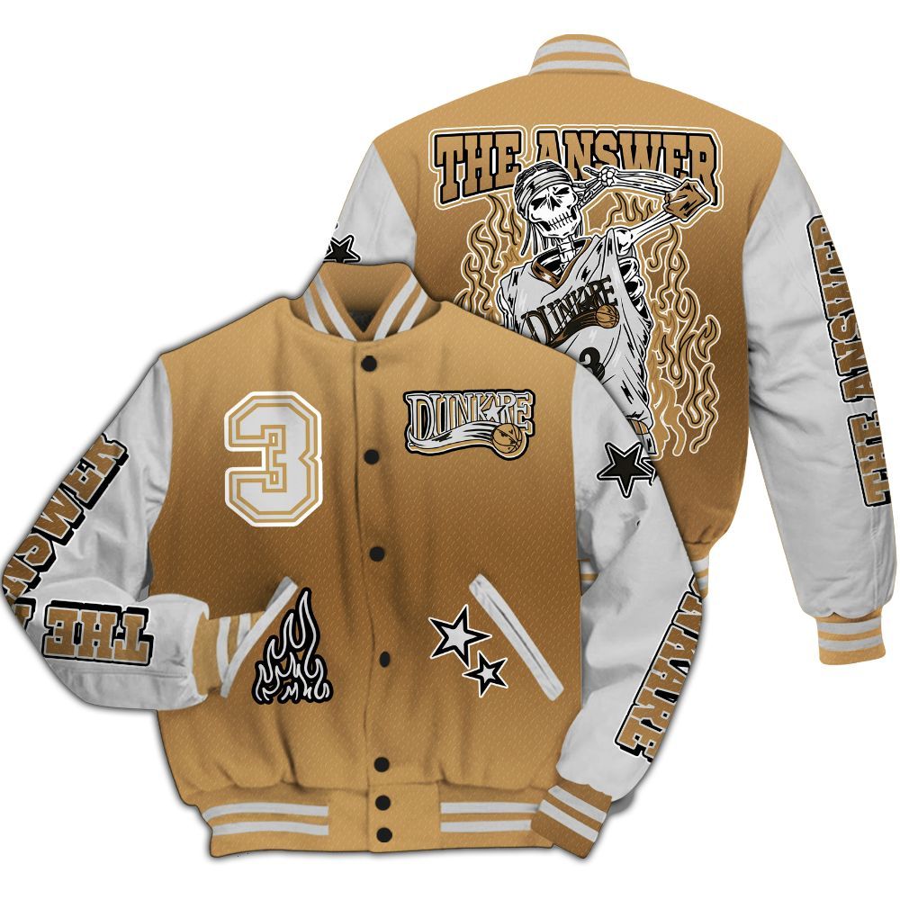 Varsity Jacket To Match Air Max DN Golden Bullet - Allen Answer Skeleton All Over Print