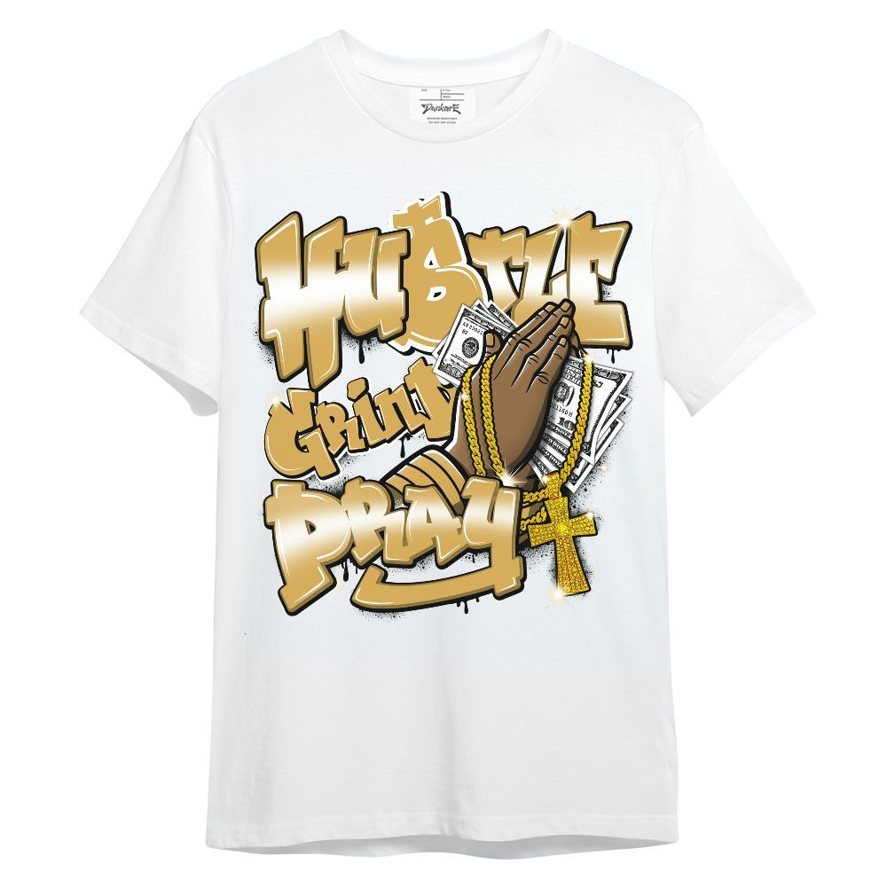 Shirt To Match Retro Light Ginger 14s - Hustle, Money Pray Streetwear Unisex Shirt