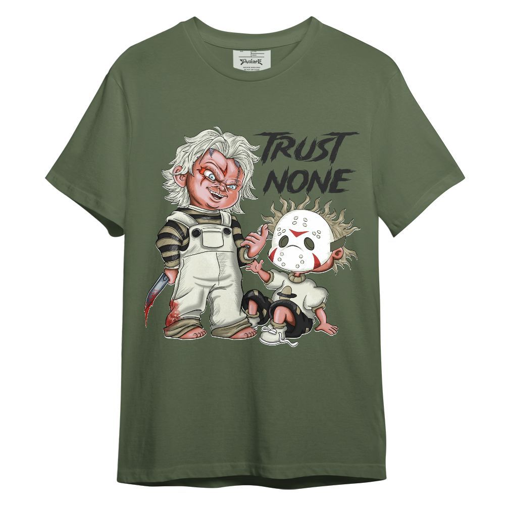 Shirt To Match Low OG Medium Olive 1s - Trust No One Scary Graphic