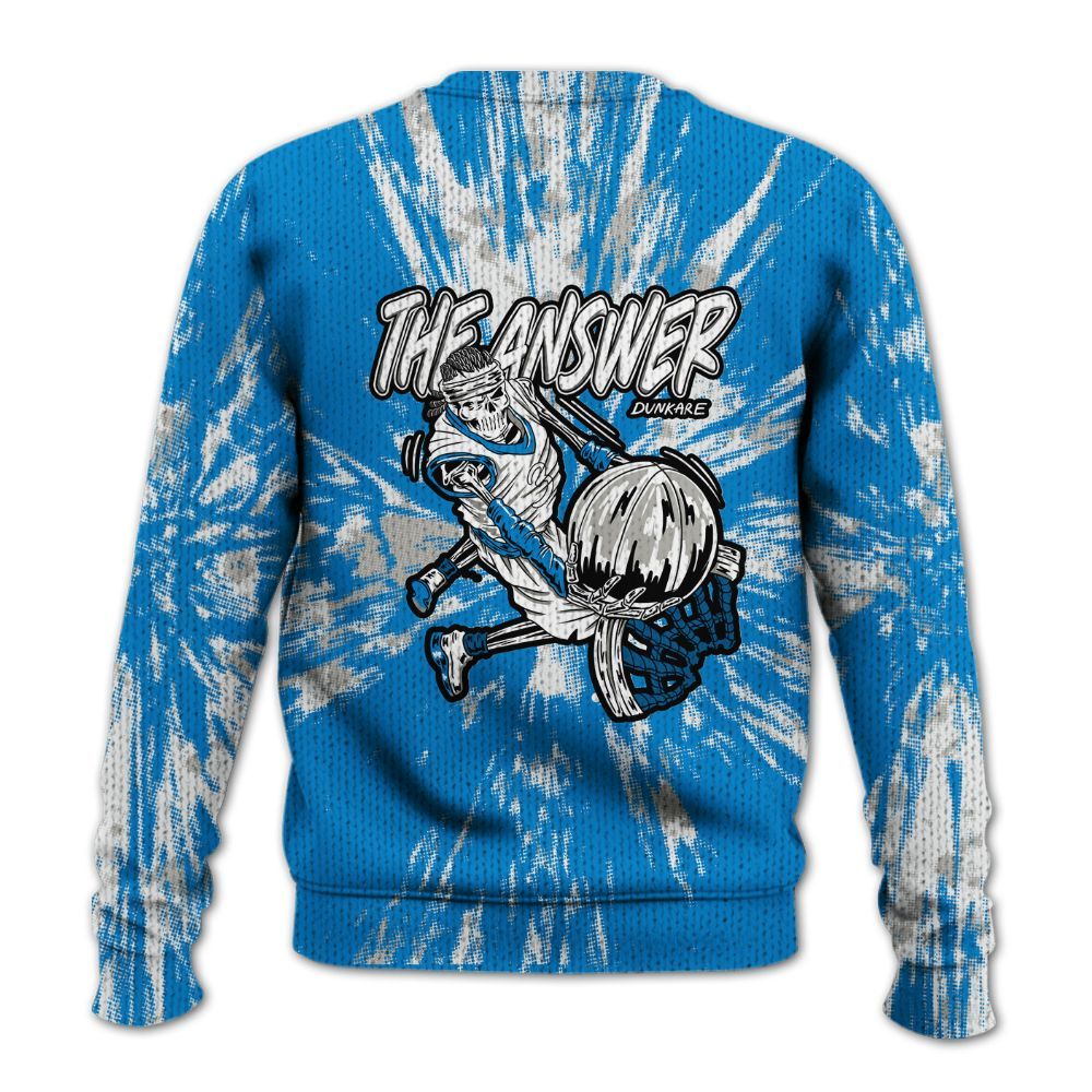 Knitted Sweater To Match Industrial Blue 4s - The Answer Skeleton Luxury