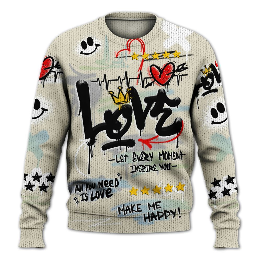 Knitted Sweater To Match Joins Year Of The Snake 5s - Happy Love Beats Graffiti Streetwear