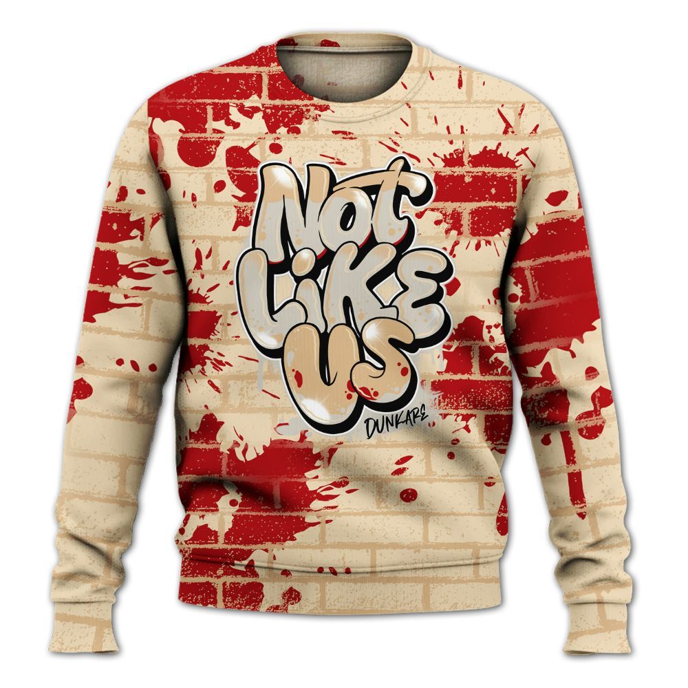 Sweatshirt To Match Dunk Low Strawberry Waffle - None Like Us Graphic Brick Art All Over Print