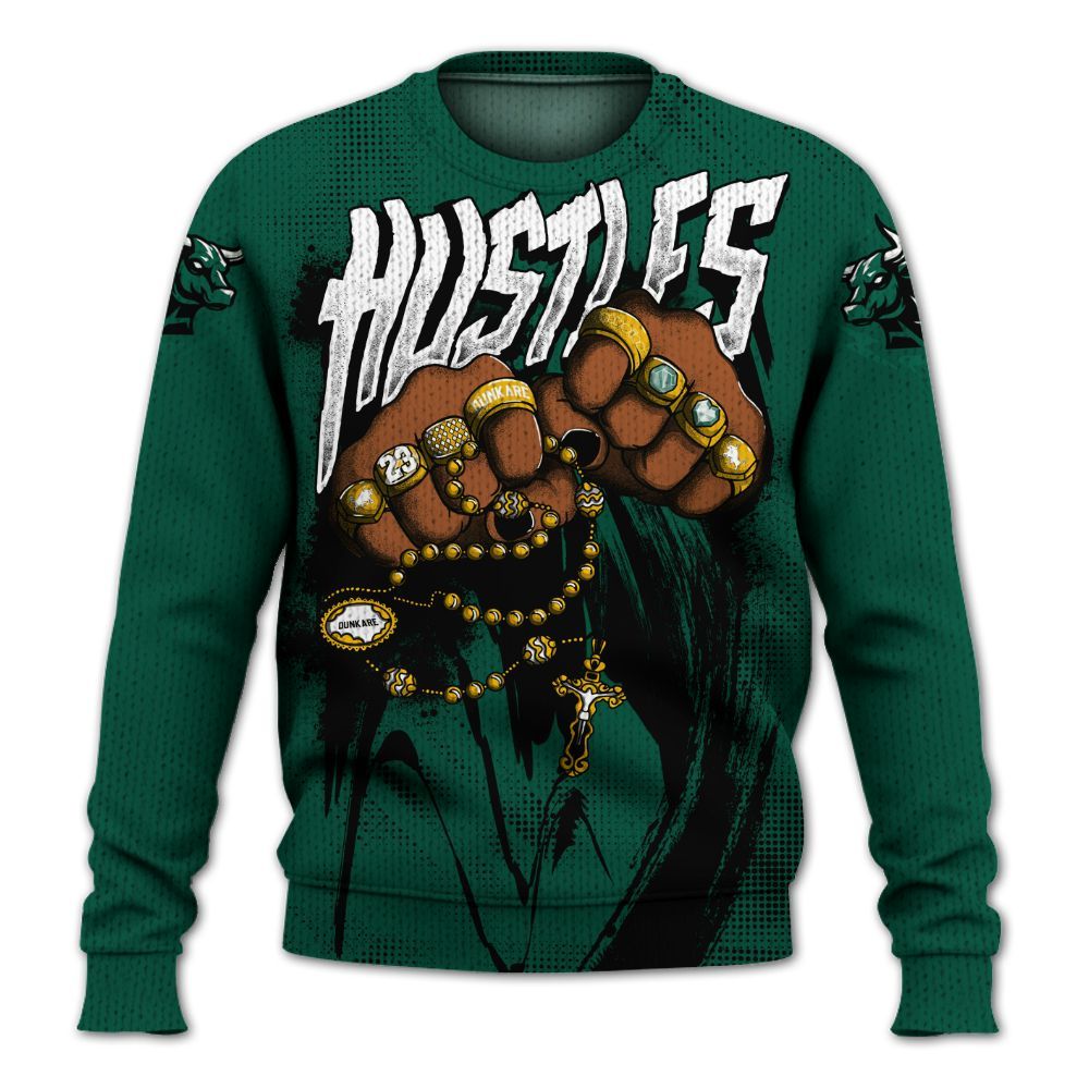 Knitted Sweater To Match Oxidized Green 4s - Hustle Make Money
