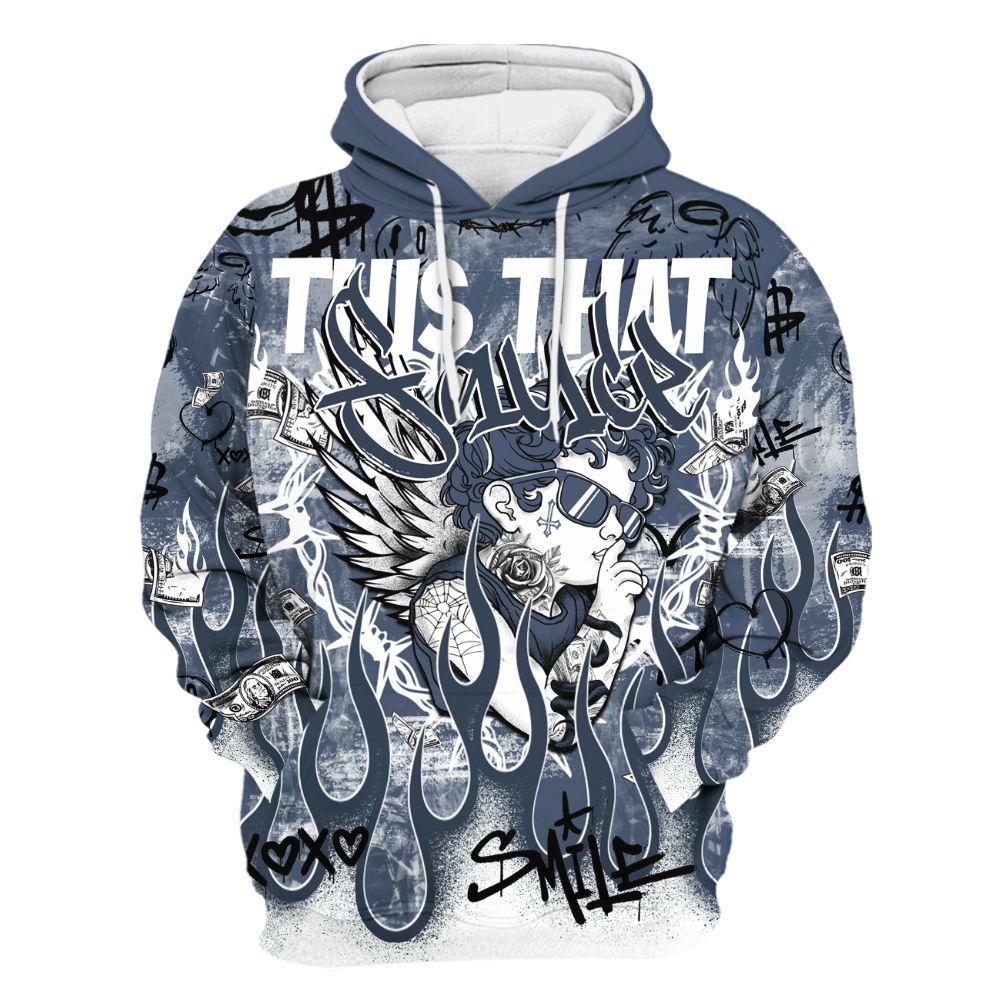 Dunkare Low Diffused Blue 11s Shirt, This That Sauce Angel All Over Print Unisex Hoodie