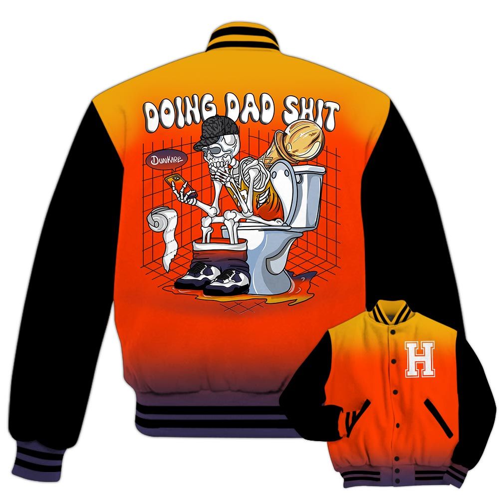 Varsity Jacket To Match J Balvin Rio 3s - Custom Doing Dad Shit Varsity Jacket Outfit 1605 1TCD