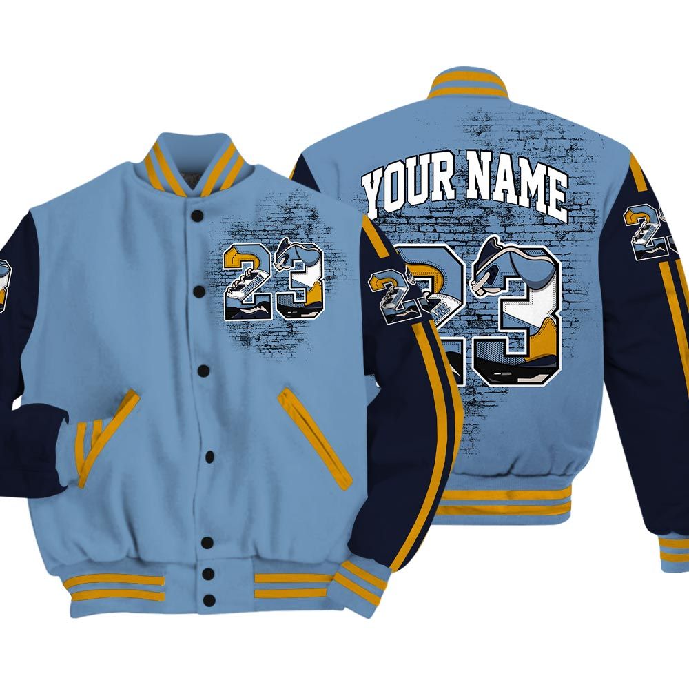Varsity Jacket To Match High OG First In Flight 1s - Custom Name Number 23 5s Varsity Jacket Outfit 1305 HDT