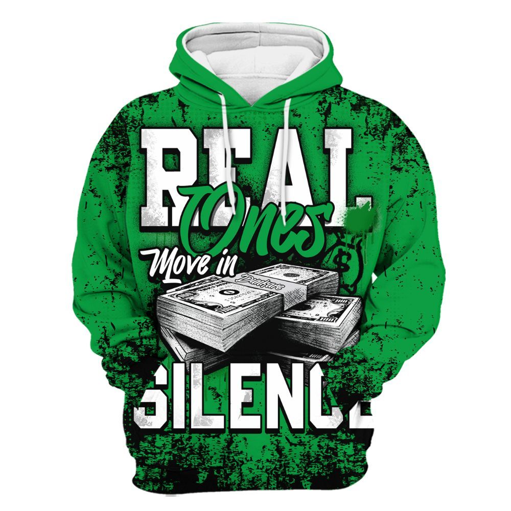 Hoodie To Match Low Lucky Green 1s - Move In Silence Money Street Retro All Over Print