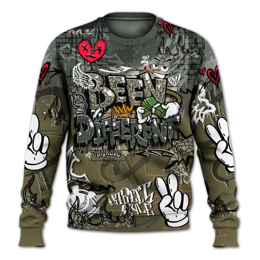 Sweatshirt To Match Retro Family Affair 3s - Been Dif2erent Drip Graffiti All Over Print