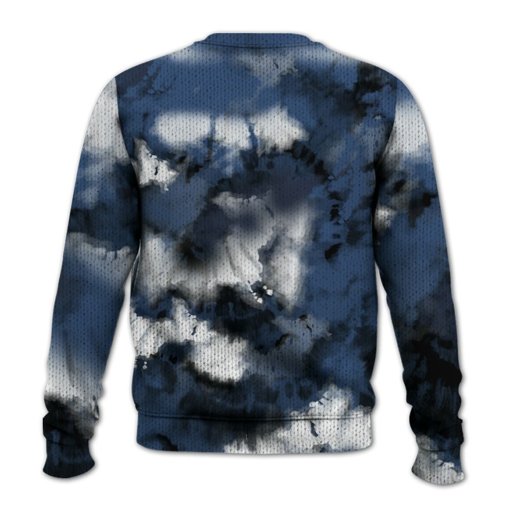 Knitted Sweater To Match Midnight Navy 4s - God Blessed Tie Dye