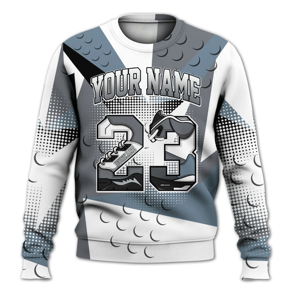 Sweatshirt To Match Air Max DN Silver Bullet - Poly Custom Name Number 23 5s All Over Print