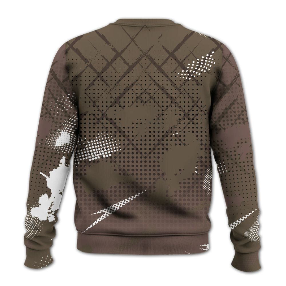 Sweatshirt To Match AMM Dark Mocha 4s - Halftone Stand Business Dripping All Over Print
