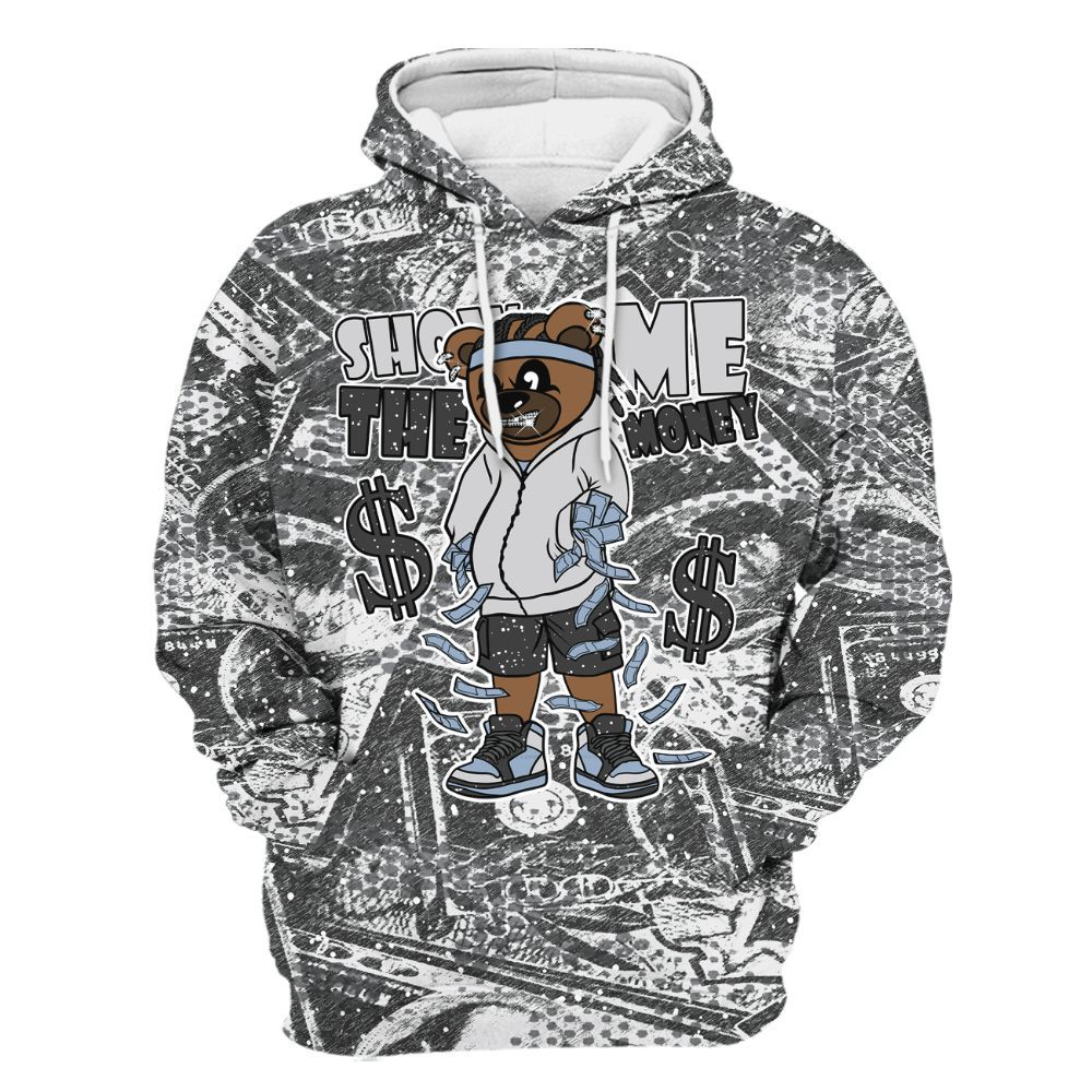 Hoodie To Match Reverse Black White 6s - Show Me Bear Banknotes Art All Over Print