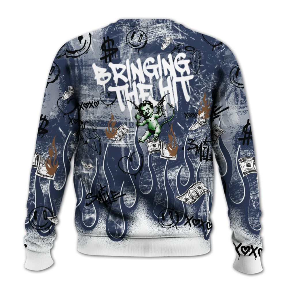 Sweatshirt To Match Midnight Navy 13s - This That Sauce Angel All Over Print