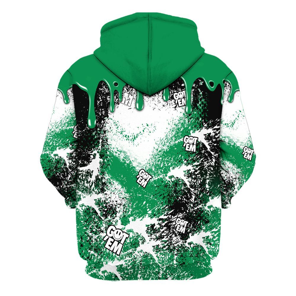 Hoodie To Match Mid Lucky Green 1s - Dripping 23 Drip All Over Print