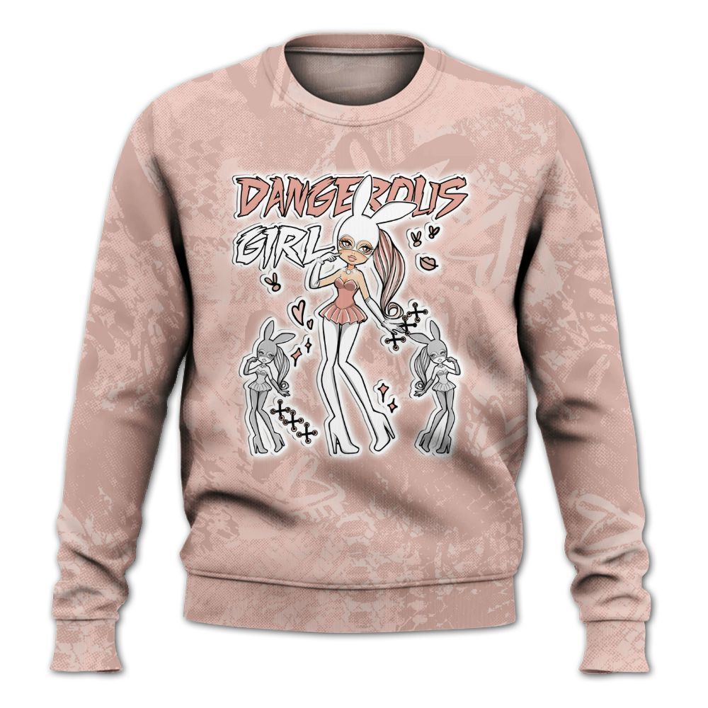 Sweatshirt To Match Low Legend Pink 11s - Dangerous.Girl Heart Grunge All Over Print