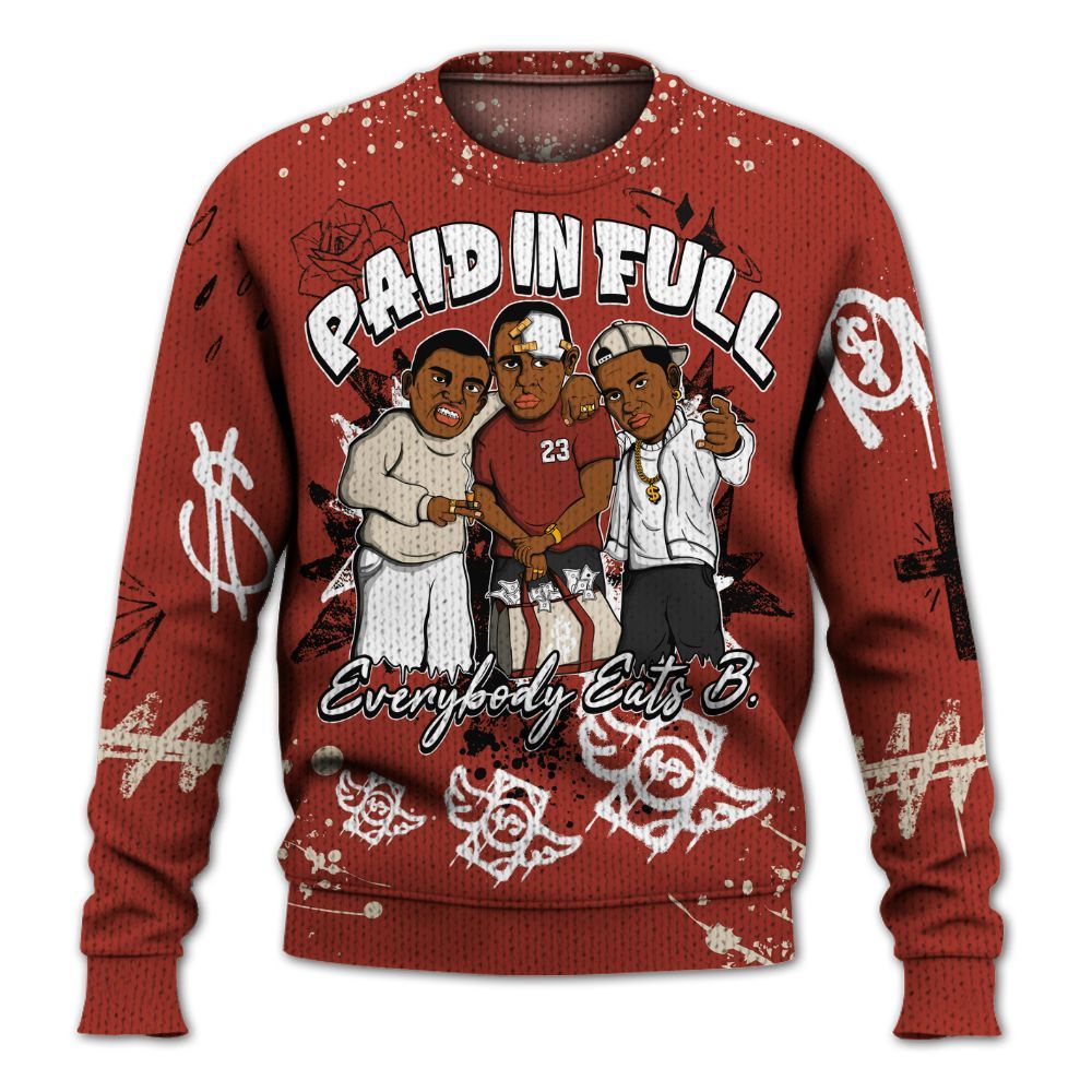 Sweater To Match Brick After Brick 4s - Everybody Paid In Full Crayon Graphic