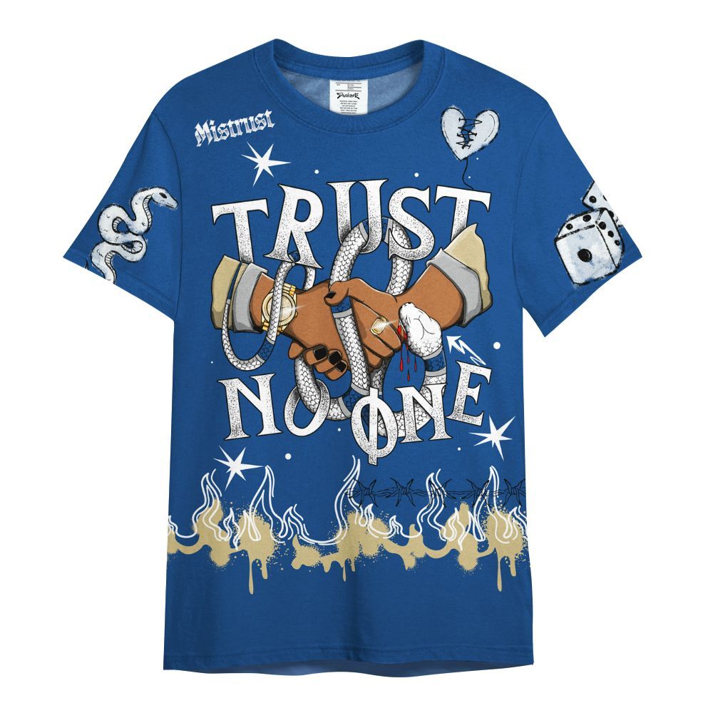 Shirt To Match Air Ship Royal Blue - Trust No One Snake-Bite Doodle Crayon All Over Print