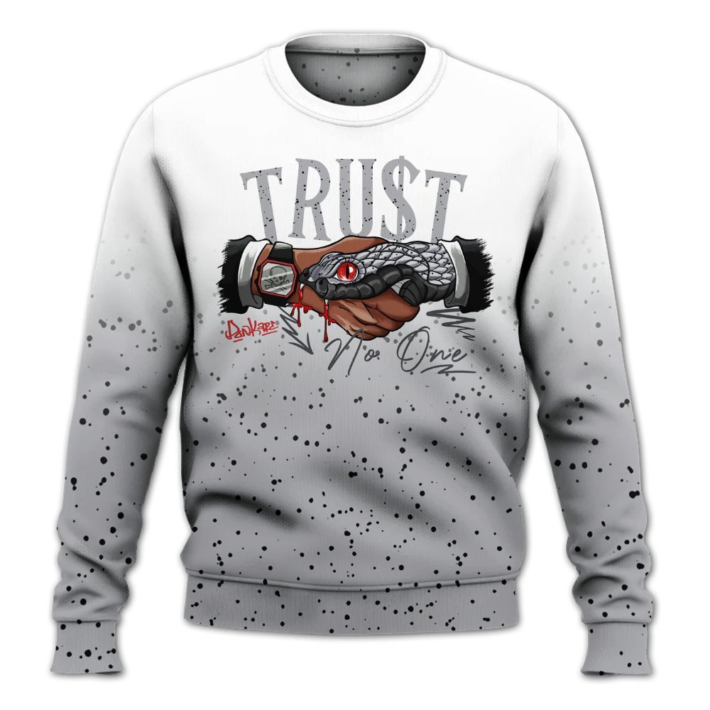 Sweatshirt To Match White Cement 4s - Snake Trust No One Drip All Over Print