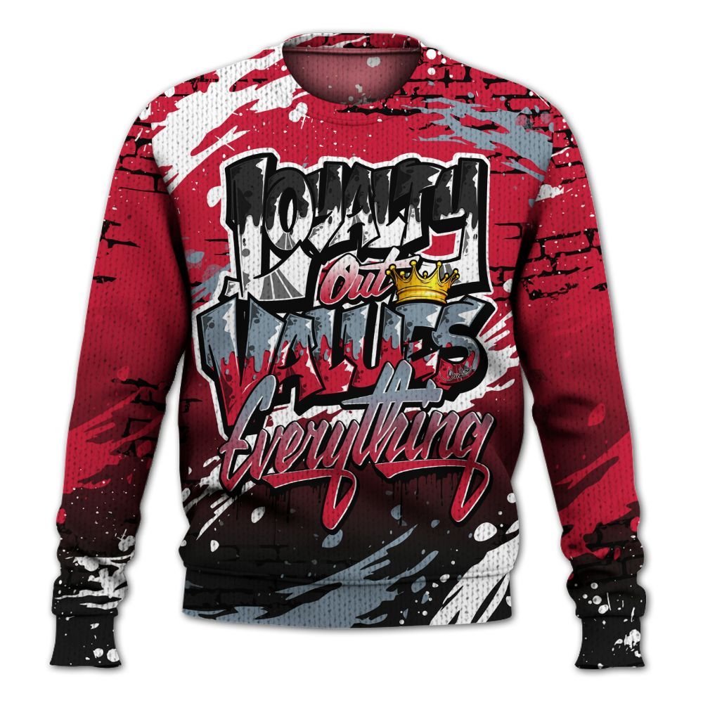 Sweater To Match Retro Infrared Salesman 6s - Values Of Loyalty Drip Graphic