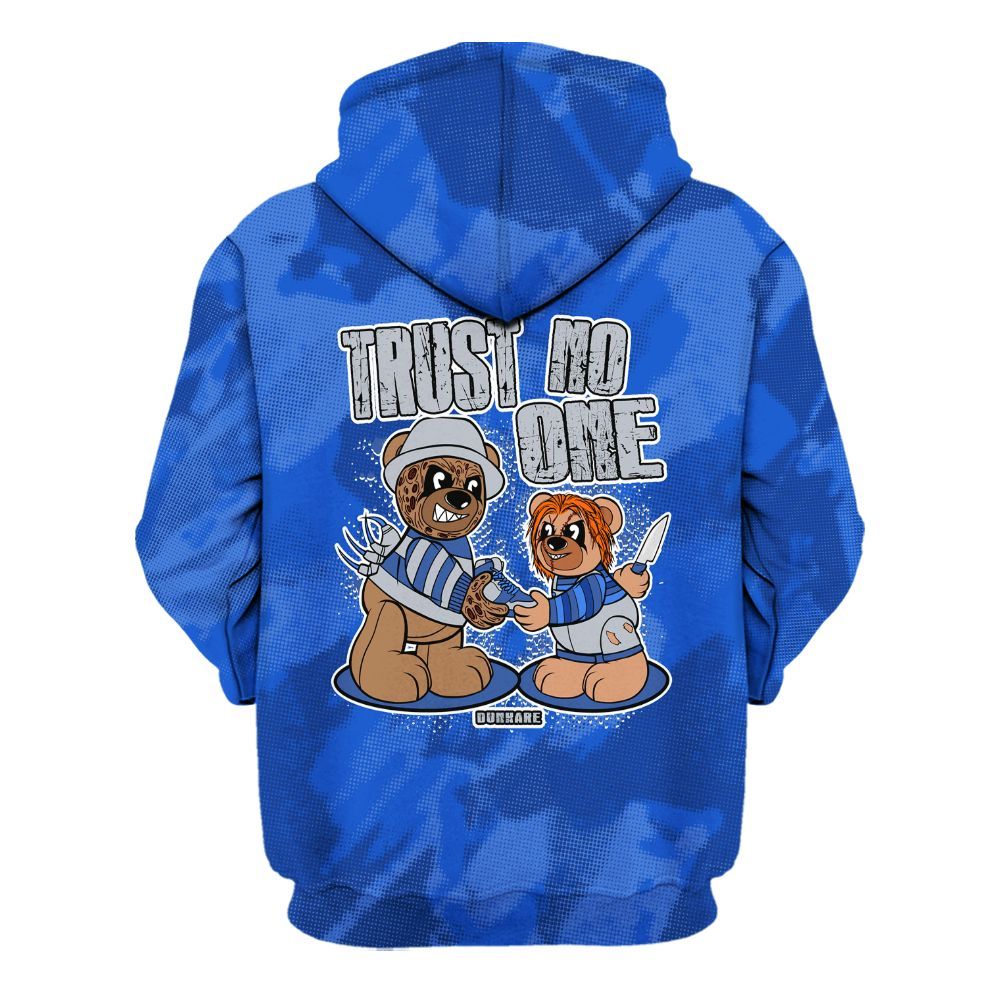 Hoodie To Match Air Foamposite One Royal - Trust No One Bear Abstract Halftone All Over Print