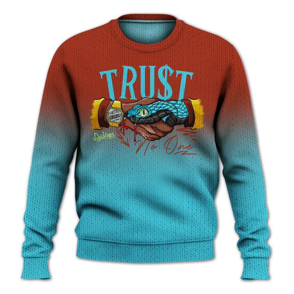Knitted Sweater To Match SB Dunk Di'Orr Greenwood - Snake Trust No One Drip