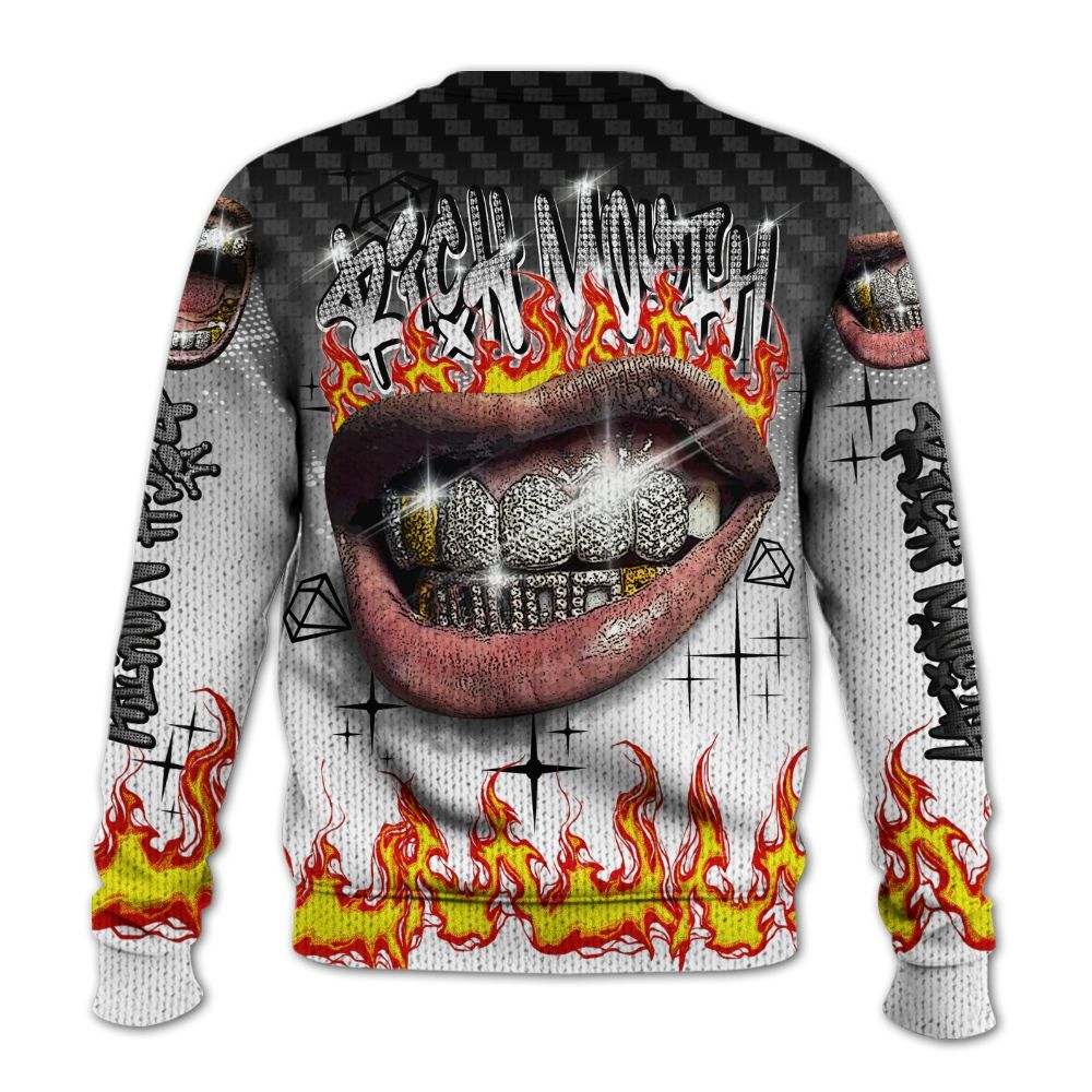 Knitted Sweater To Match Kobe 9 EM Protro Halo - Rich Mouth Fire Rap Retro 90s